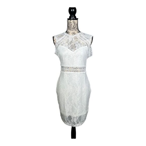 Verdusa Womens Sleeveless Scalloped Hem Fitted Floral Lace Bodycon Dress… - Picture 1 of 7